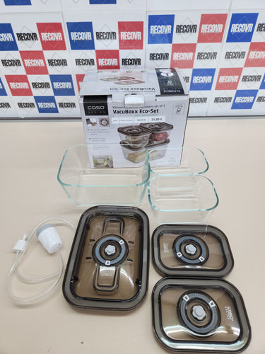 Juego de 3 recipientes de vacío, de cristal, apilables Caso VacuBoxx Eco Set